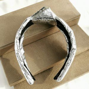 Alicia Bonnie Silver Shiny Faux Leather headband